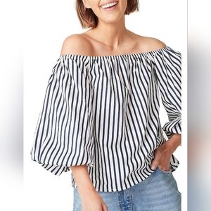 Bleuh Ciel Striped Off-Shoulder Top Size S